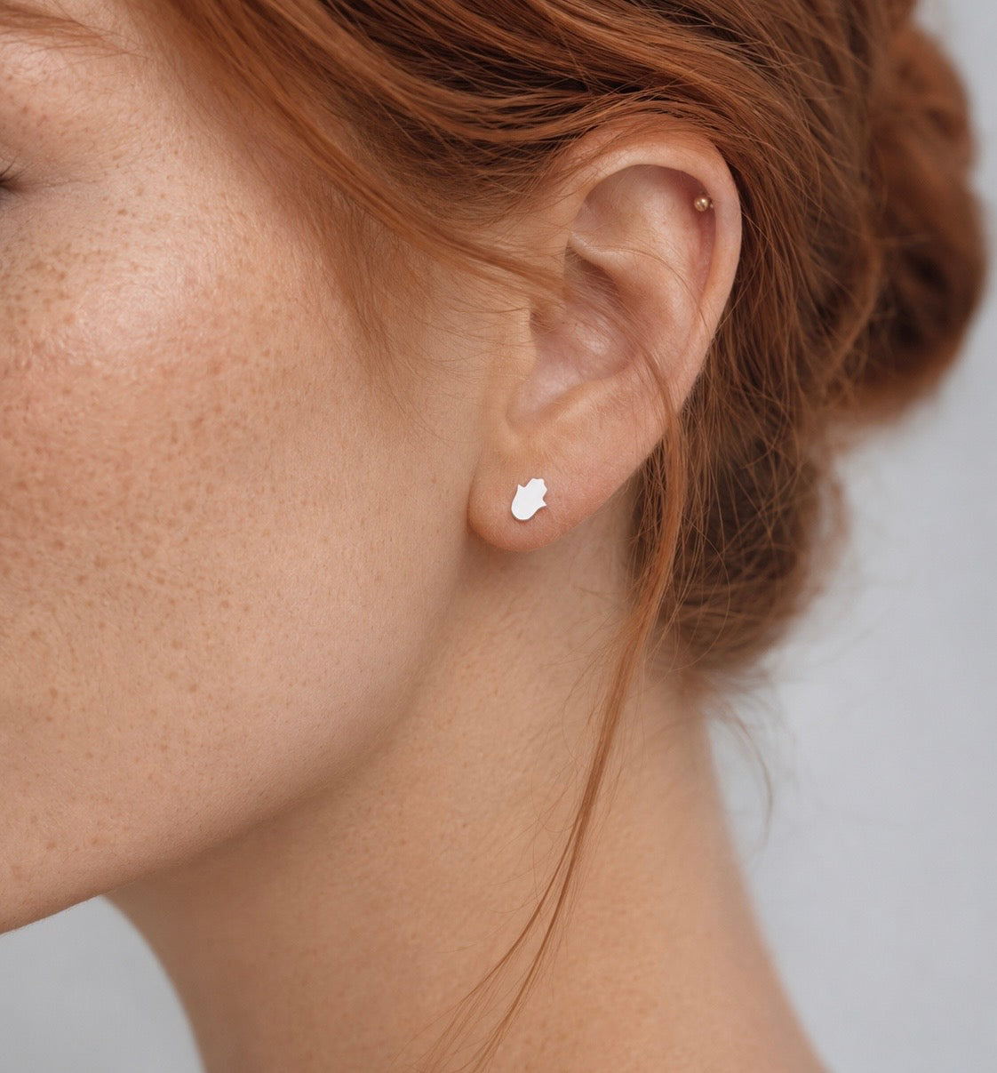 Hamsa studs earrings silver