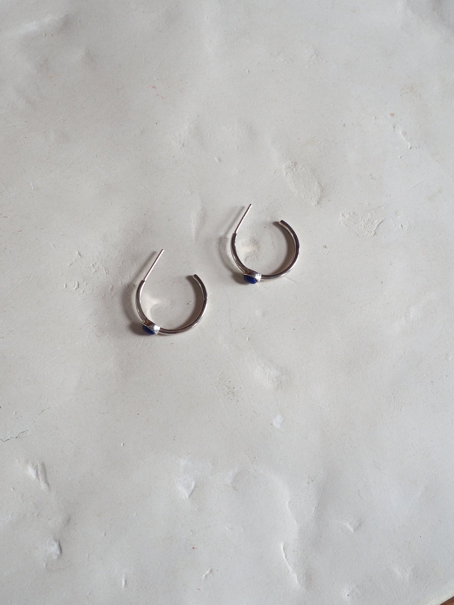 Blue hoops silver