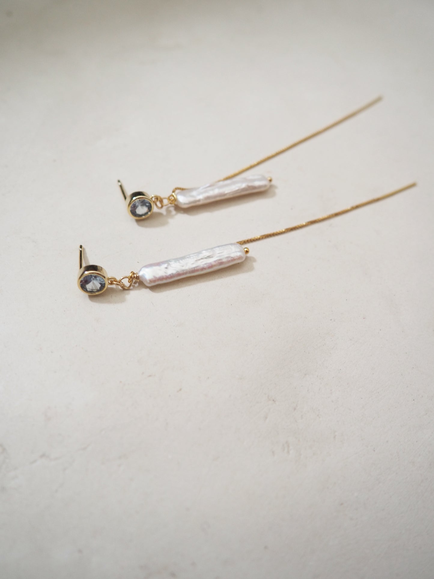 Silence long pearl earrings