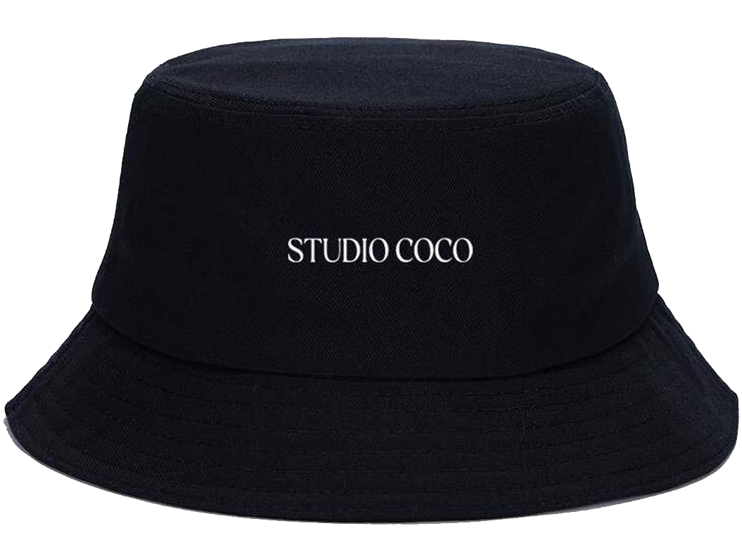 Black bucket hat