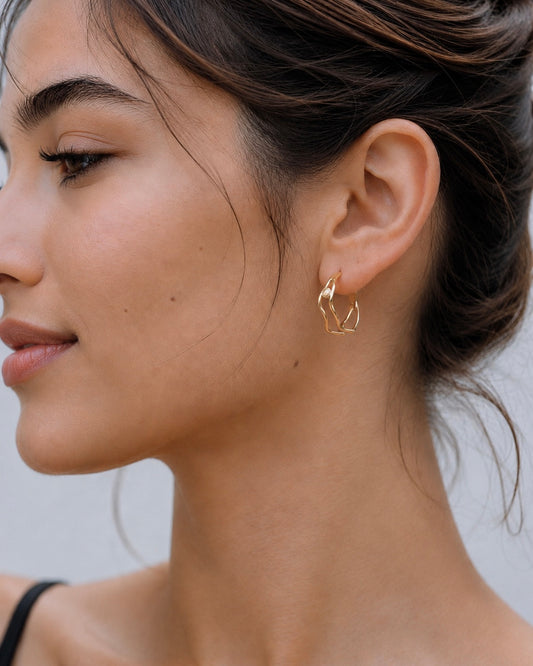 NET pearl earrings gold