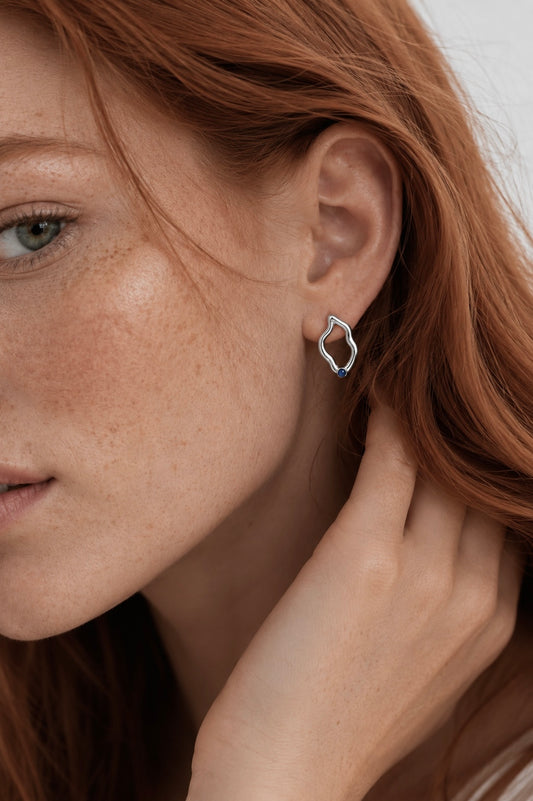 Wave earrings silver