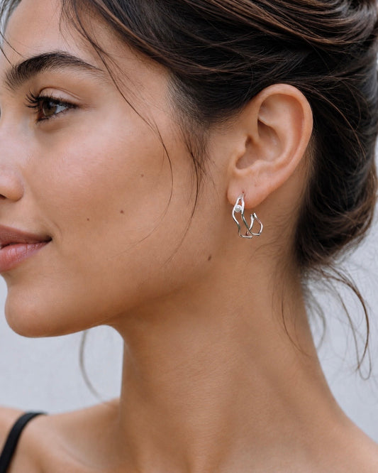 NET pearl earrings silver