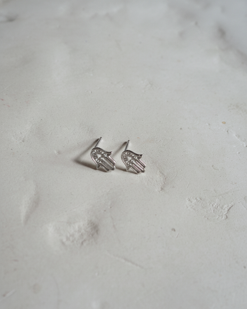 Hamsa studs silver
