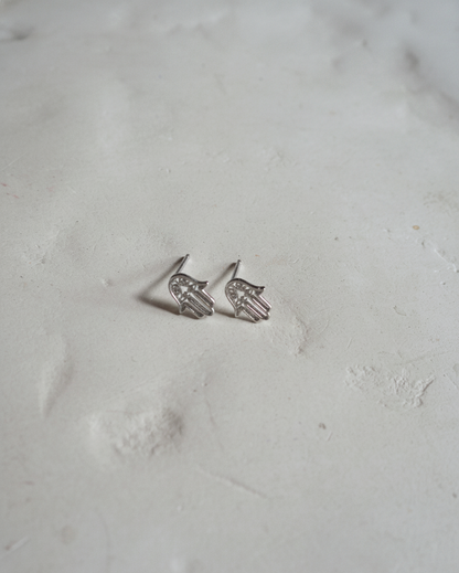 Hamsa studs silver