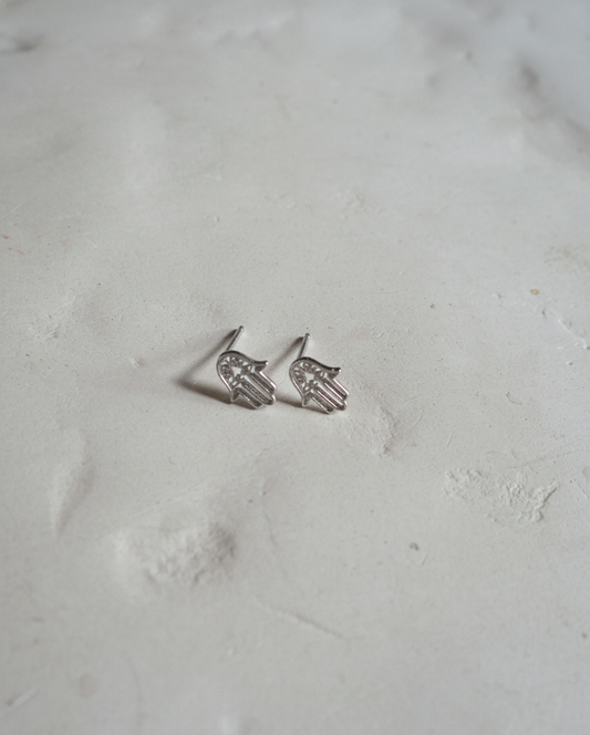 Hamsa studs silver
