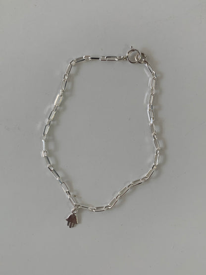 Silver hamsa bracelet