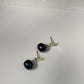 Black pearl stud earrings