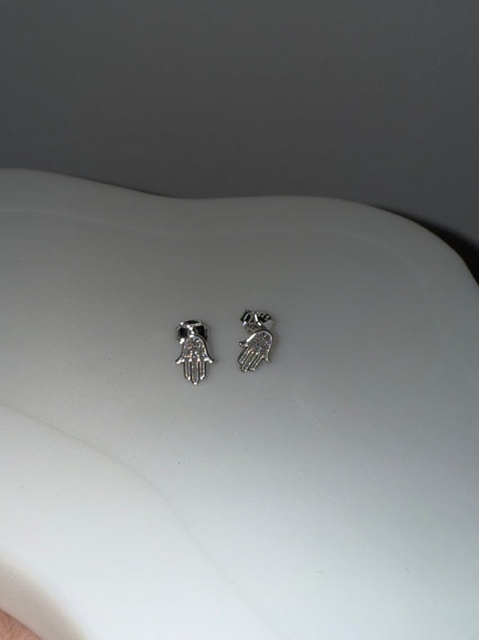 Hamsa studs silver