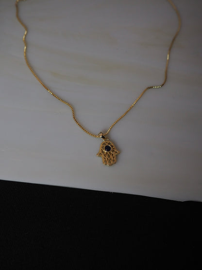 Sapphire hamsa necklace