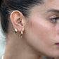 Opal hoops earrings