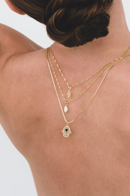 Sapphire hamsa necklace